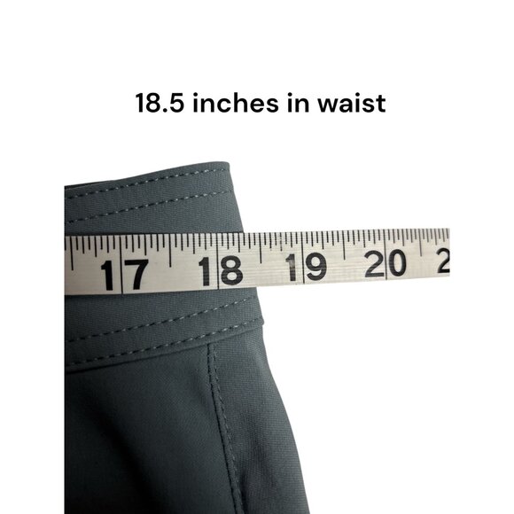 Prana Womens Gray Stretch Nylon Pants Size 12 With Belt Loops & Button Pockets - Picture 6 of 8